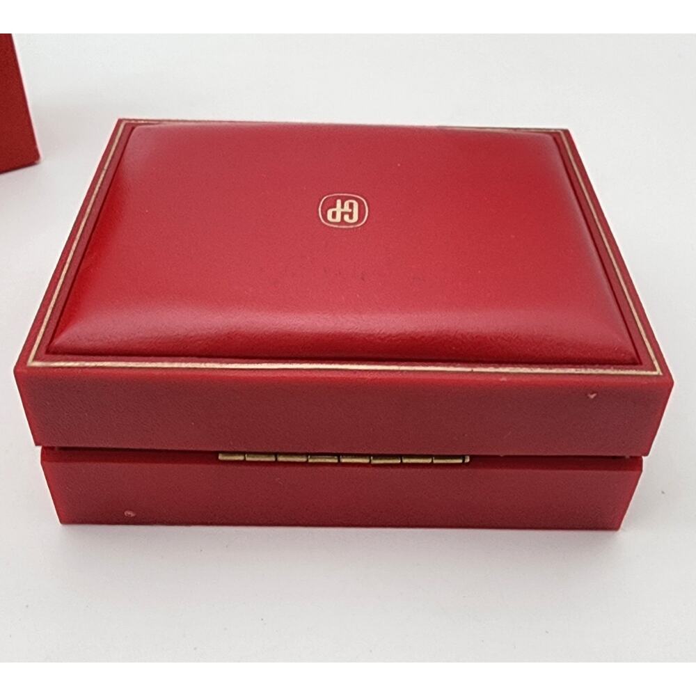 Vtg 1960s Girard-Perregaux Red Gold Presentation Clamshell Watch Box & Documents - Picture 12 of 16
